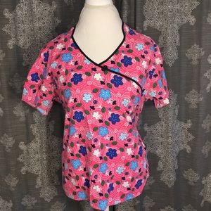 EUC Dickies Scrub Top w/ Waist Cinching Tie Back